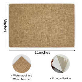Sofa Fabric Repair Patches, 8×12 Inch Linen Repair Patches for Furniture, 2 Pcs Canvas Repair Patch Couch Fabric for Car Seats, Handbags, Jackets, Tents, Curtain, Upholstery (Light Brown)