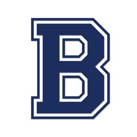 Applicable Pun Varsity Letter B - Vinyl Decal for Outdoor Use on Cars, ATV, Boats, Windows and More - Dark Blue (Navy) 11 Inches Tall