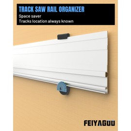 Track Saw Guide Organizer, Track Rack for Guide Rail, Guide Rail Holders, Track Saw Guide Rail Mount Blue 4 Packs