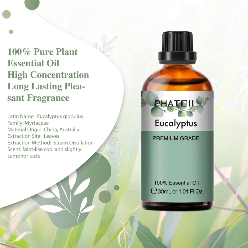 PHATOIL Eucalyptus Essential Oil 30ML, Pure Eucalyptus Essential Oils for