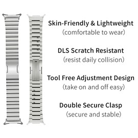 Synsing No Tool Needed Titanium Bands Compatible with Galaxy Watch 7 Ultra 47mm, No Gap Design Titanium Metal Strap Wristband Accessory for Galaxy Watch 7 Ultra 47mm,Grey