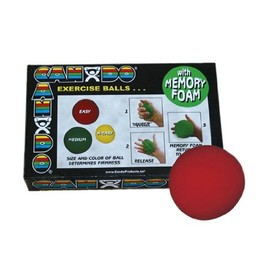 CanDo Memory Foam Hand Ball, Red, Easy, 3 Inch Diameter