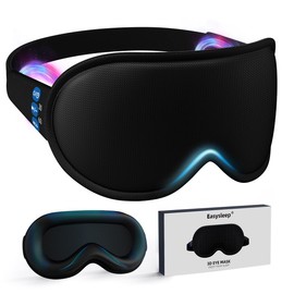 Easysleep 3D Sleep Mask Sleep Headphones White Noise Sleep Eye Mask with 31 Soothing Sounds 3 Timer Soft Adjustable Light Blocking Eye Cover Long Playtime for Sleeper Men Women Travel Gift
