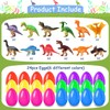 UPINLOOK 24Pcs Easter Eggs with Dinosaurs Inside, Easter Basket Stuffers