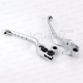 KiWAV edge cut Ergonomic hand control levers chrome for Harley 96-07 Dyna Sportster Touring