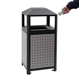 AngelcityCC Garbage Can for Indoor and Outdoor Use, 15 Gallon Commercial Trash Can Heavy Duty Weather-Resistant Trash Repstacle with Removable Inner for Park Garden