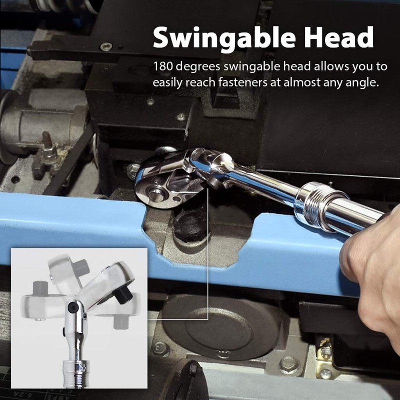 FIRSTINFO F3222NC 3/8-Inch Drive Locking & Flexible Extendable Ratchet Wrench