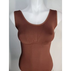 Popilush Nwt Popilush Bodysuit for Women Sleeveless Slimming Tank Top Thong Xl/XXL Brown