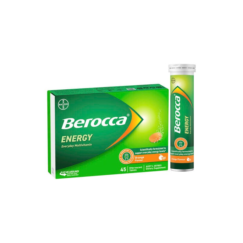 Berocca Energy Orange Effervescent Tablets 45 Pack