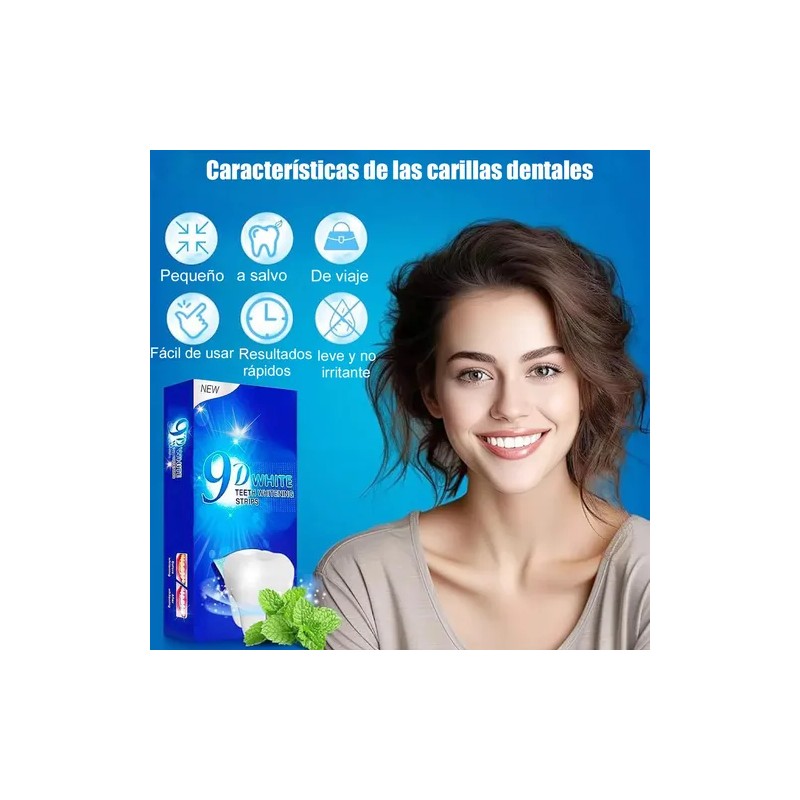 56 Tiras Blanqueadoras Dentales 9d White Higiene Bucal
