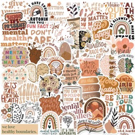 50PCS Stickers for Mental Health,Bohemia Stickers,Teens Boys and Girls Sticker Pack Vinyl Skateboard Guitar Door Laptop Luggage Car Bike Water Bottle Birthday Party Supplies Stickers
