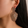 Cimenexe Bohemian Leaf Dangle Earrings Gold Textured Leaf Drop Earrings