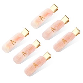 CWJCYTNSN 6 Pcs Letter Hair Clips for Women Cute Duckbill Clip Barrettes for Styling Makeup Flat Hair Clip for Girls Non Slip Creasless Small Hair Clips Initial A for Side Hair