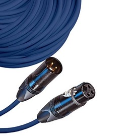 Male to Female XLR Cable with Neutrik NC3 Connectors and Premium 20ga wire - 200: FT long: Blue