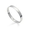 925 Solid Sterling Silver 3mm Flat Band Polished Ring In