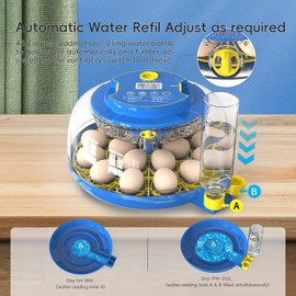 Egg Incubators Multi Capacity Automatic Egg Turner with Digital Temp/Humidity Control Built in Candler LED Light for Chicken Duck Quail Goose Hatching at Home Farm Lab Classroom Use (18 Egg)