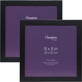 Hampton Frames OXFORD 8x8 (20x20cm) Pack of 2 Black Picture Frame Acrylic (Non-Glass) OXF88NGX-2PK