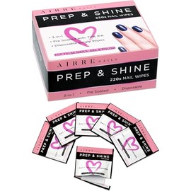 AIRRE Prep & Shine Toallitas para Limpiar y Preparar Uñas - x240 I 3en1 Gel UV/LED, Esmalte de Uñas Falsas y Preparació I Toalla de Limpieza Lista para Manicura o Pedicura, Elimina Residuos Pegajosos