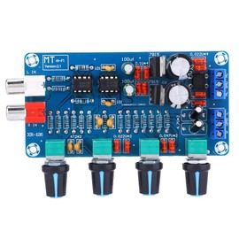 NE5532 HiFi Stereo Preamplifier Tone Board with Treble, Mediant, Bass and Volume Control Dual Power Supply AC 12V-18V