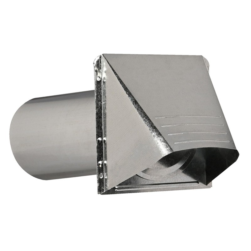 Deflecto Dryer Vent, Wide Mouth Galvanized Vent Hood with Pipe,