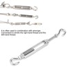 4Pcs Hook to Hook Turnbuckle Stainless Steel Hardware Kit for