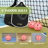 Amoswiz Indoor Pickleball Balls, 6 Pack of 26 Holes Pickleballs,
