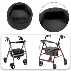 ECSiNG Pack of 10 Axle Nut End Caps Wheel Nut Caps Bolt Covers 1/2 Inch Flat Head Hex Cover Protector for Walker Walker Compatible with Drive R726 R728