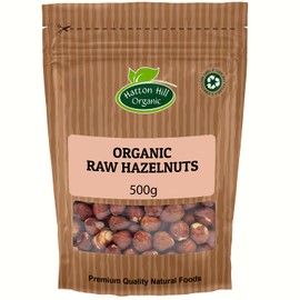Organic Raw Hazelnuts 500g by Hatton Hill Organic | Perfect for Baking, Cooking, and Snacking – Vegan