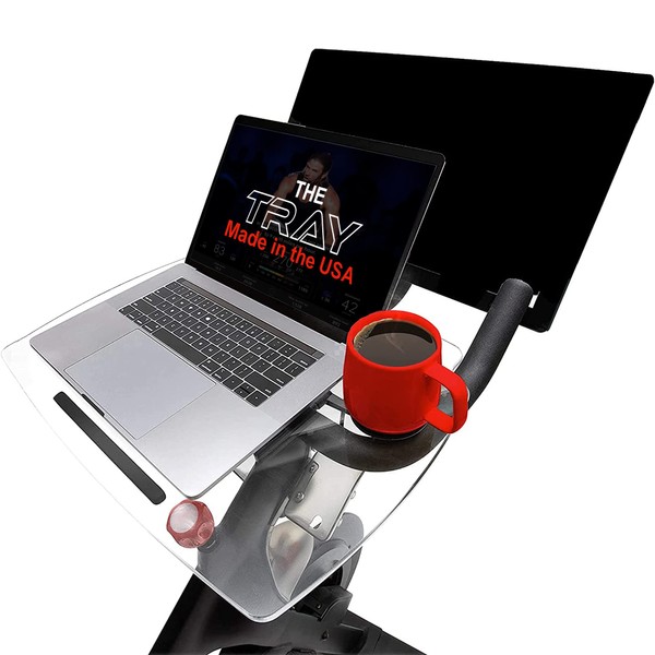 TFD The Tray | Compatible with Peloton Bikes (Original Models), Made in The USA, Laptop & Desk Tray Holder | Designed with Premium Grade Acrylic Materials - The Ultimate Peloton Accessories