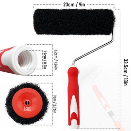 WYXDSDEV 9" Drywall Compound Roller, Drywall Texture Roller Brush Thread in Handle Mud Roller for Wall Surface Repair Products
