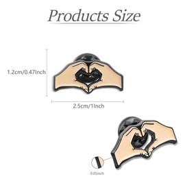 Pack of 24 Two Hands Heart Friendship Love Enamel Lapel Pin 1.2 Inch -Metal Heart Gesture pin