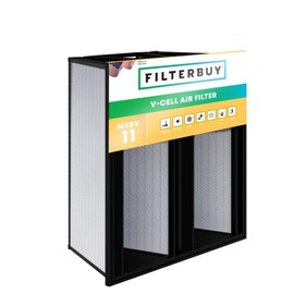 Filterbuy 24x24x12 2V-Cell Air Filter MERV 11 HVAC Replacement (1-Pack)