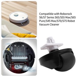 Ulimymei Front Caster Wheel Compatible with Robotock S7,S7+,S7 MaxV, S55 Max,S6 Pure,S6 MaxV,S8, S8+, S8 max Ultra Q5 Q7 Max Series Vacuum Cleaner Robot (4pack, Black)