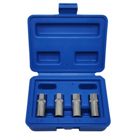 JEUCLEL 4pcs 1/4-in Stud Extractor Set - Broken Stud Removal Socket and Puller for Deeply Trapped Bolts