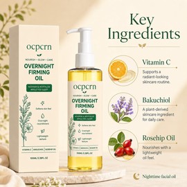 Aceite reafirmante nocturno,aceite facial con vitamina C Bakuchiol y aceite Aceite facial ligero de noche con vitamina C, bakuchiol y aceite de rosa mosqueta for una rutina de cuidado de la piel suave.