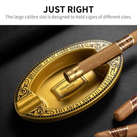 CIGARLOONG Cigar Ashtray,Resin Desktop Cigar Holder Holds 2 Cigars,Resistant and Durable Ashtray (Black)