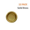 QCAA Solid Brass Finger Pull, 3/4", Polish Brass, 12 Pack