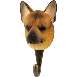 WILDLIFEGARDEN Wildlife Garden WG4491 German Shepherd Hand Carved Wall Hook