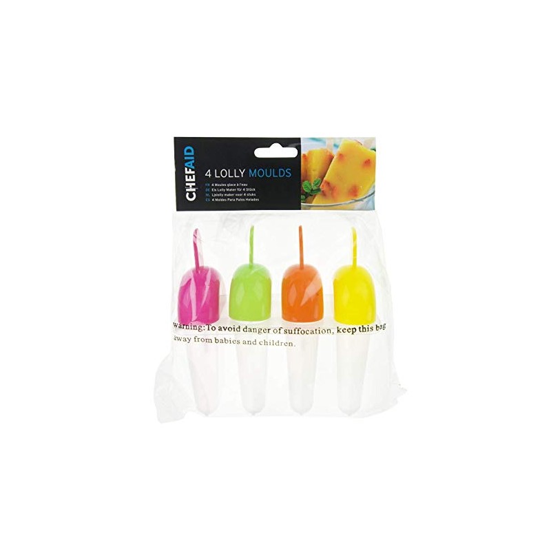 Chef Aid Lolly Mould Set, 4 Piece Lolly Set