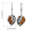 Amber Earrings - Baltic Amber French Leverback Honey Amber Leaf