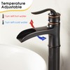 FRANSITON Tall Vessel Waterfall Faucet Bathroom Faucet Single Handle One