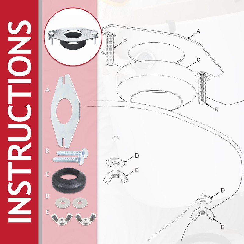 SPARES2GO Universal Toilet Cistern Close Coupling Fixing Kit Flat Metal