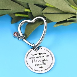 Xiyantiji Mothers Day Keychain Gifts for Nana Grandma Grandmother, Nana Gifts for Christmas Birthday, Nana Keychain from Grandkiddaughter Grandson