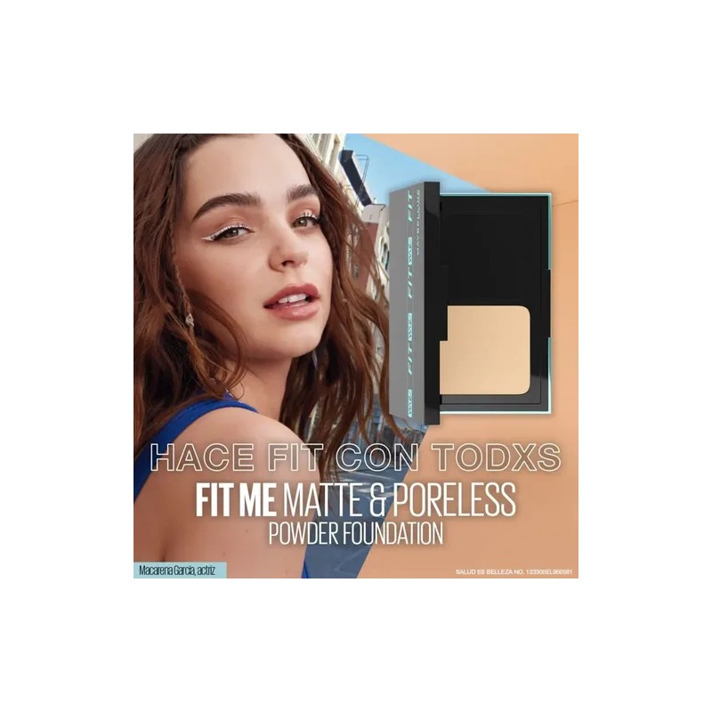 Maybelline Base Maquillaje Polvo Fit Me, control brillo, protector solar,