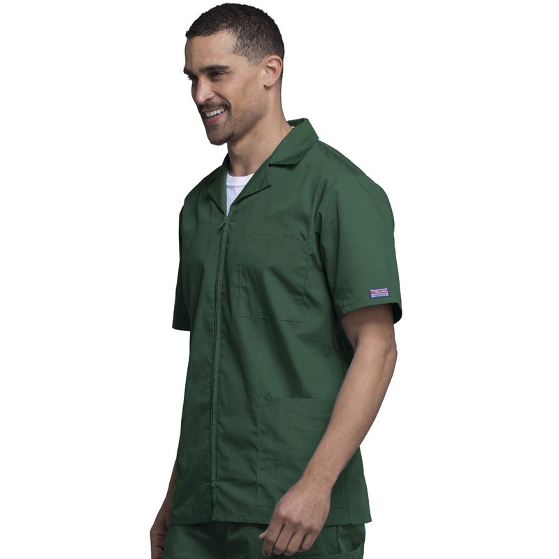 Cherokee Workwear Scrubs Men's Zip Front Jacket, Hunter, Small