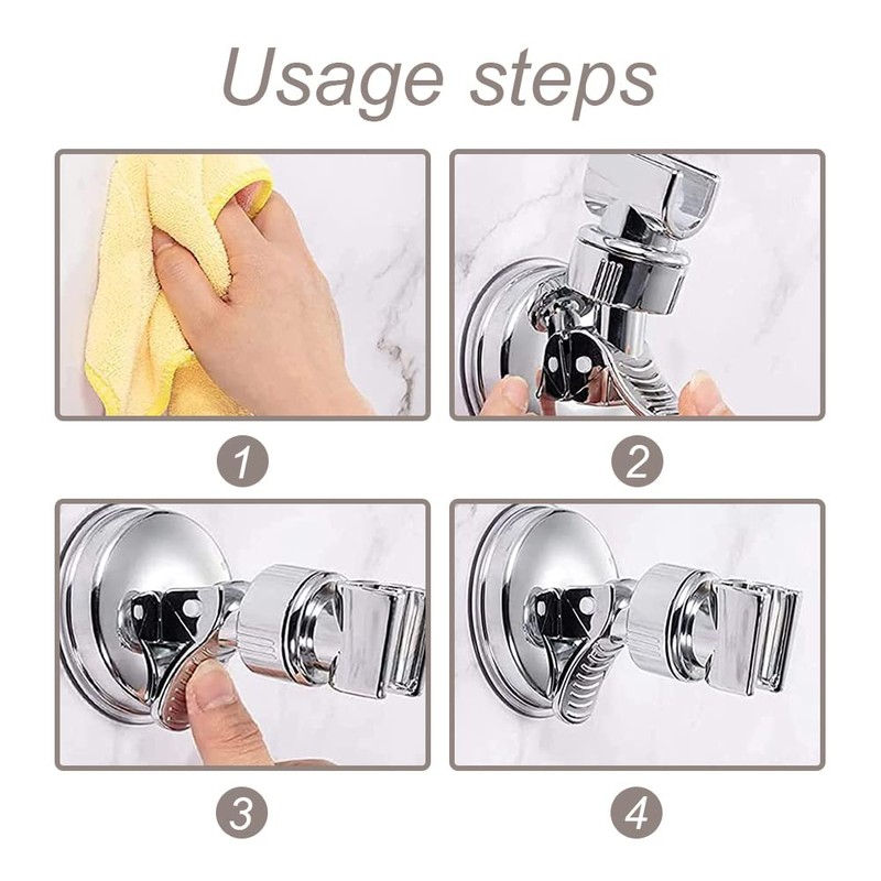 2 Pcs Shower Head Holder Adjustable Suction Cup Shower Head