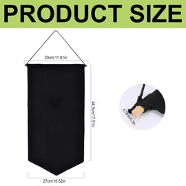 DALAETUS Wall Hanging Brooch Jewelry Storage Case, Canvas Pin Badge Display Banners, Enamel Pin Display,Display Stand Organizer for Earrings Necklace Glitter Pin Enamel Lapel Badge Collection(Black)