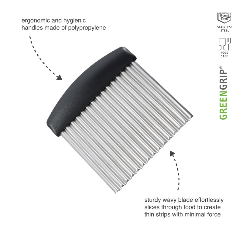 triangle Crinkle Cutter - Ultra-Sharp Stainless Steel - Creates Julienne