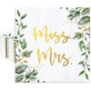 JarThenaAMCS 50Pcs Miss to Mrs Cocktail Napkins Gold Foil Eucalyptus