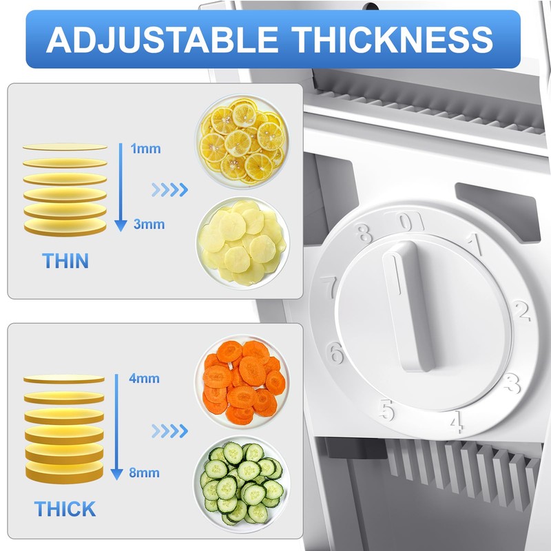 SupMaKin Safe Mandoline Slicer for Kitchen, Potato Slicer for Chips,
